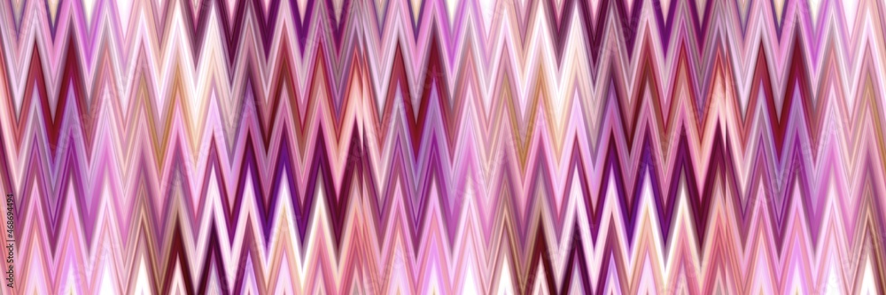 Indonesia space dyed gradient ikat border pattern. Seamless colorful variegated zig zag edge trim effect. Retro 1970 s fashion fashion endless band. - obrazy, fototapety, plakaty 