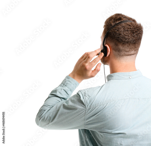 Male consultant of call cen...