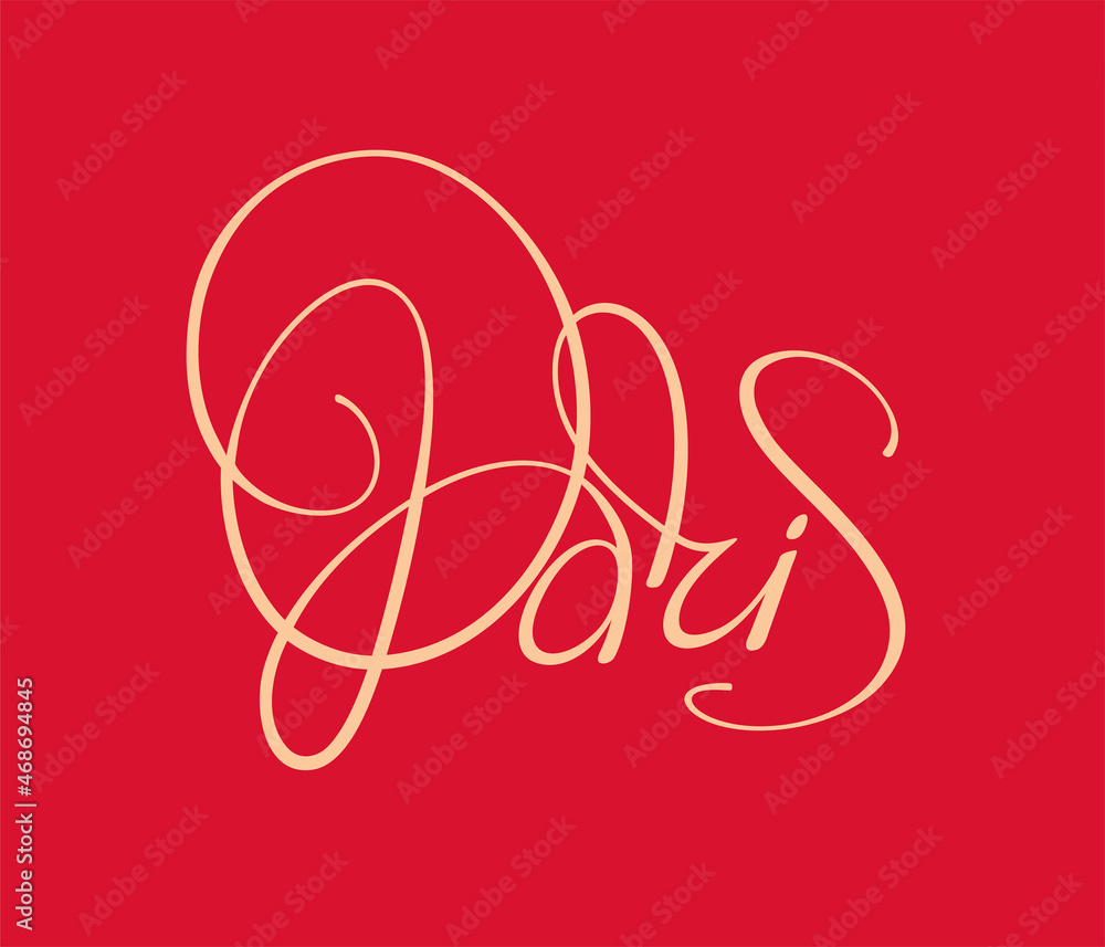 Paris calligraphy lettering. Hand drawn vector illustration. Paris calligraphy lettering. Hand drawn vector illustration.