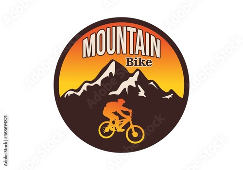 Extreme downhill mountain bike logo illustration design