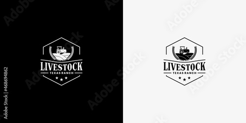 livestock, farmer, farming, ranch logo design collections