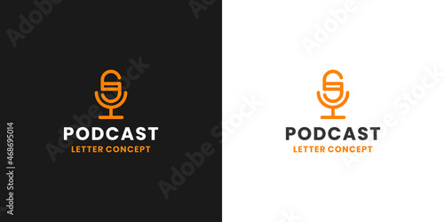 podcast letter s logo design collection