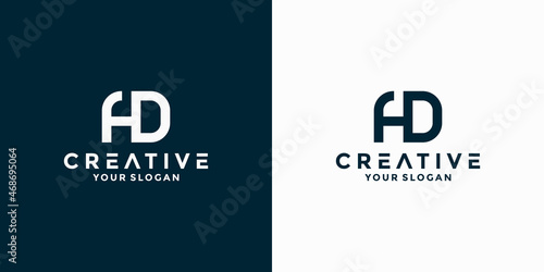 A D company logo design initials letter