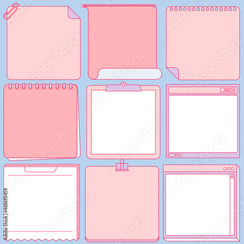 A collection of memo illustrations in various designs