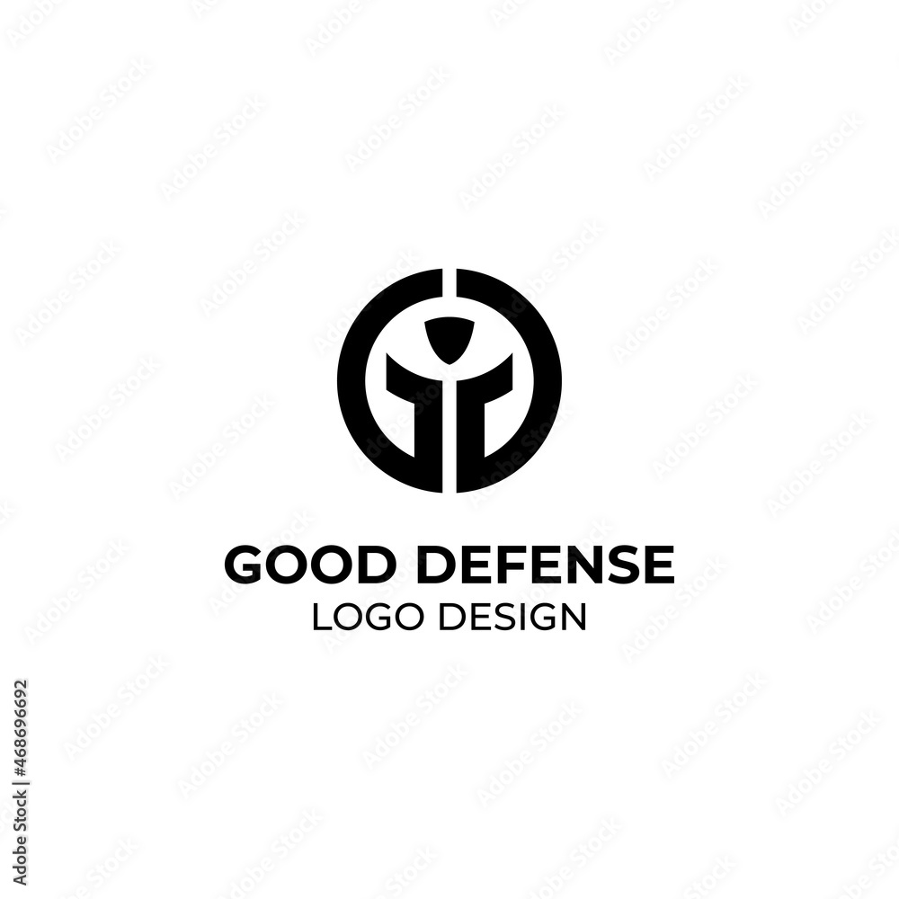 GD logo warrior helmet, spartan with shield guard vector illustration GD logo warrior helmet, spartan with shield guard vector illustration