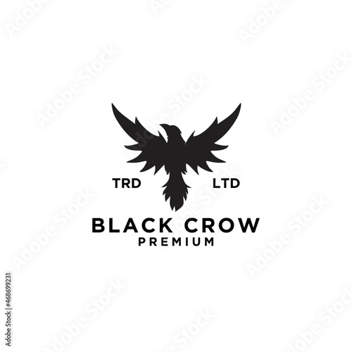 flying black raven logo icon designs