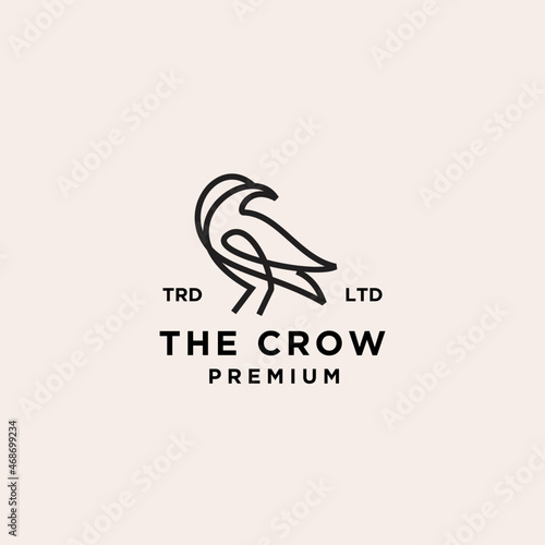 black raven line logo design