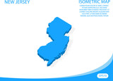 Modern vector isometric of New Jersey blue map. elements white background for concept map easy to edit and customize. eps 10