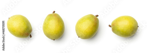 Collection of pears isolated on white background