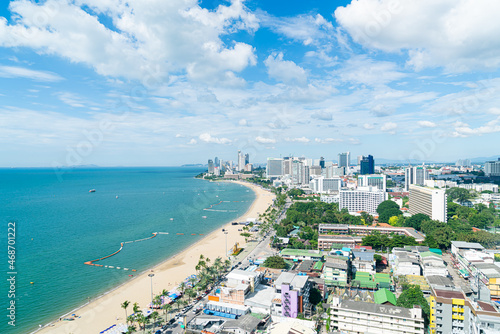 Pattaya Chonburi Thailand - 8 Nov 2021 : Beautiful landscape and cityscape of Pattaya city is popular destination in Thailand.