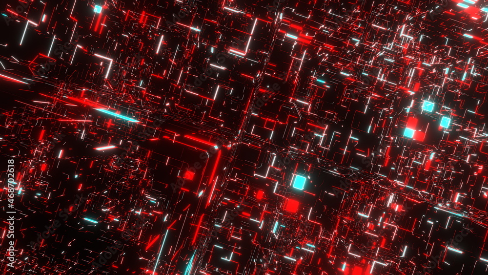 Vj グリッド サイバー空間 トンネル 赤 別verあり Stock Illustration Adobe Stock