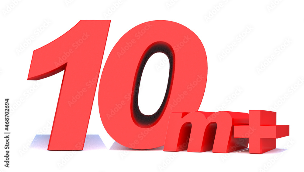 10 million followers thank you 3d word on white background. 3d illustration for Social Network friends or followers, like 10 million followers thank you 3d word on white background. 3d illustration for Social Network friends or followers, like