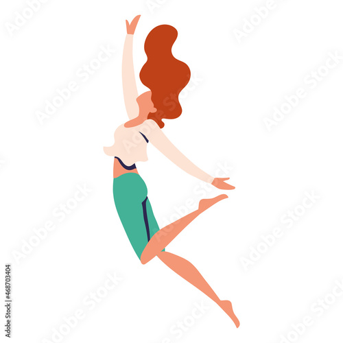 jumping freedom girl