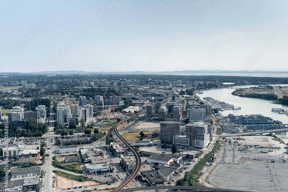 A view of Richmond, BC and the Fraser River