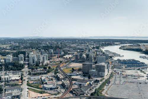 Fototapeta A view of Richmond, BC and the Fraser River