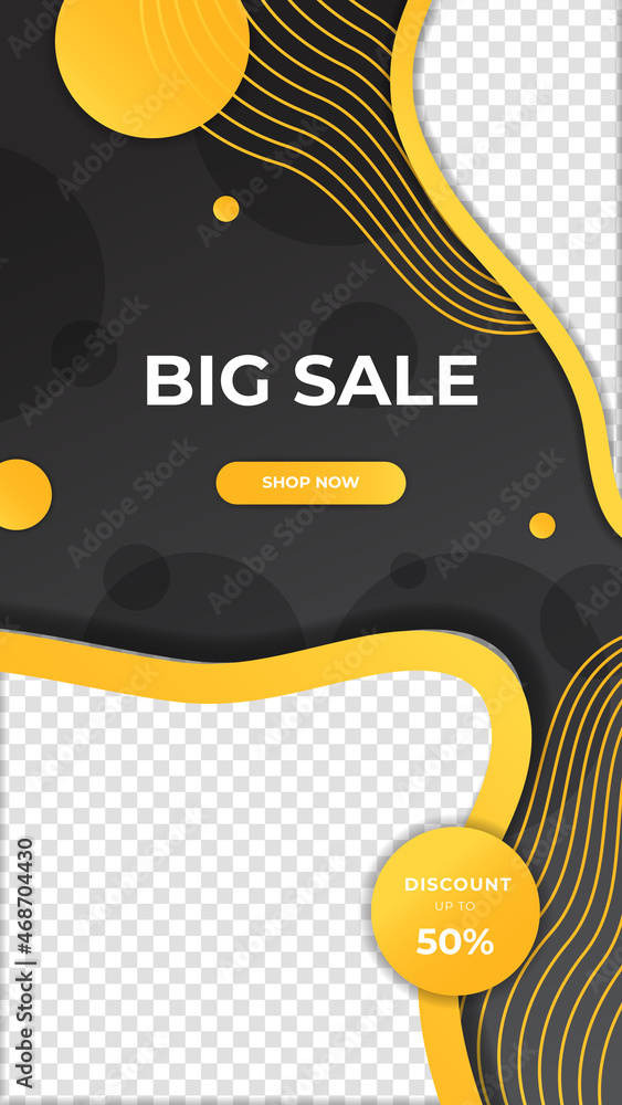 Sale discount social media stories template. Dynamic modern fluid discount sale special offer banners. Black Friday, flash sale, end year sale, summer sale, winter sale, new year sale, valentine sale.
