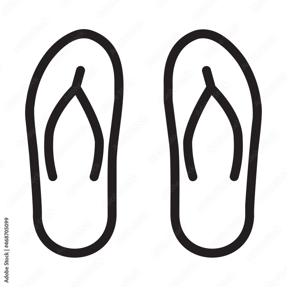 slippers line icon - obrazy, fototapety, plakaty 