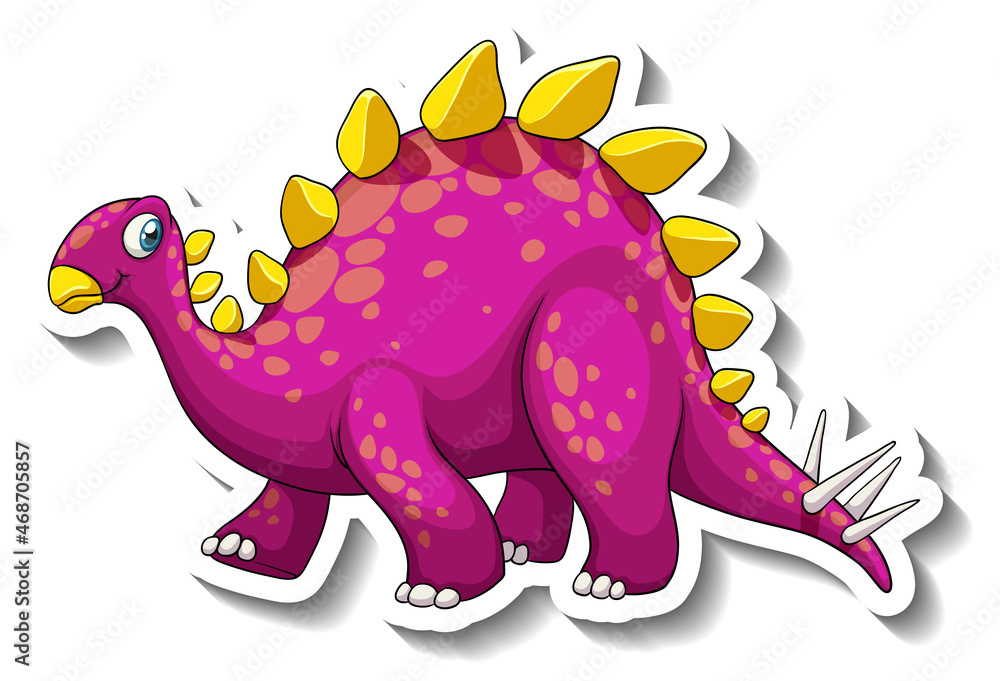 Stegosaurus dinosaur cartoon character sticker Stegosaurus dinosaur cartoon character sticker