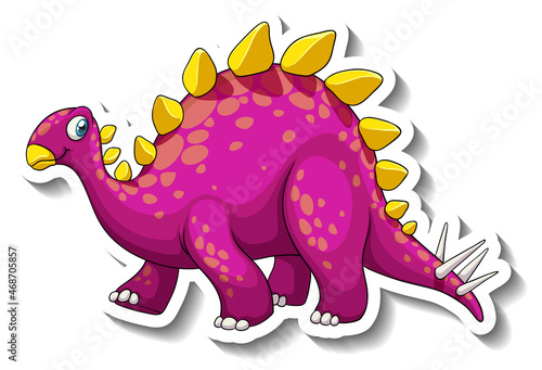 Stegosaurus dinosaur cartoon character sticker