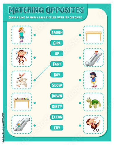 Matching words to pictures worksheet template