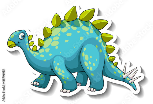Stegosaurus dinosaur cartoon character sticker