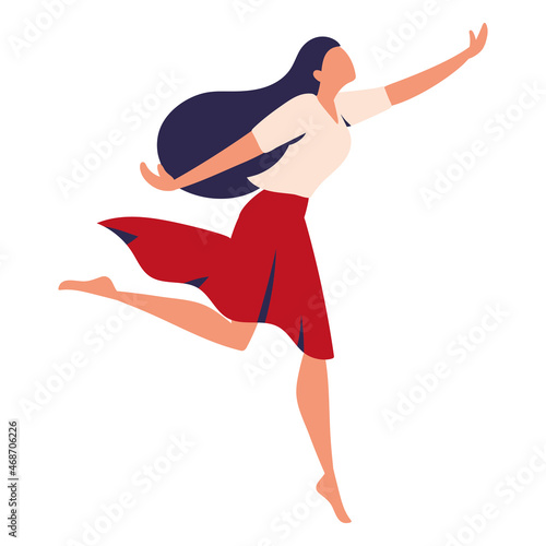 Fototapeta Naklejka Na Ścianę i Meble -  jumping woman free