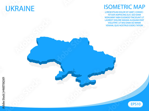 Modern vector isometric of Ukraine blue map. elements white background for concept map easy to edit and customize. eps 10
