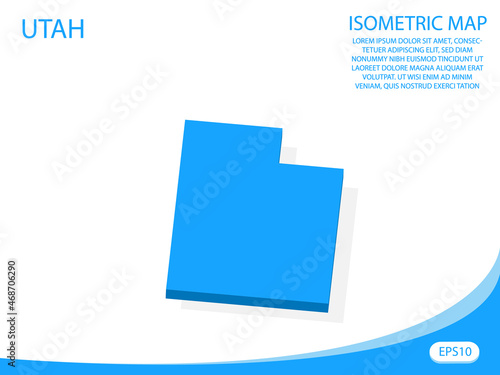 Modern vector isometric of Utah blue map. elements white background for concept map easy to edit and customize. eps 10