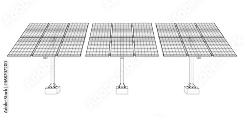 Solar Panel Concept. Vector rendering of 3d