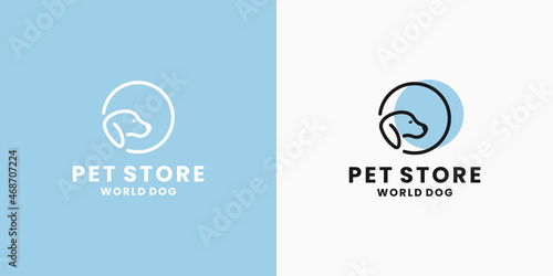 pet store logo design. dog market, dog world logotype