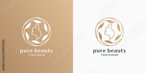 luxury nature beauty logo design