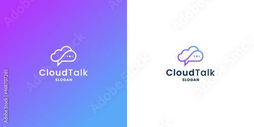 cloud talk technology logo design