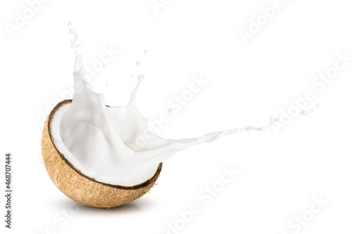 Coconut Milk spash isolated on white