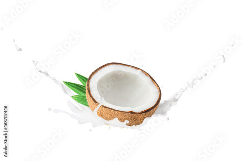 Coconut Milk spash isolated on white