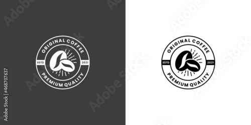vintage stamp coffee logo design. cafe logo design template