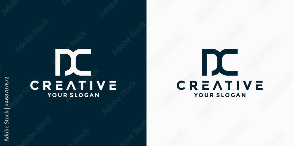 company letter DC logo design monogram concept
