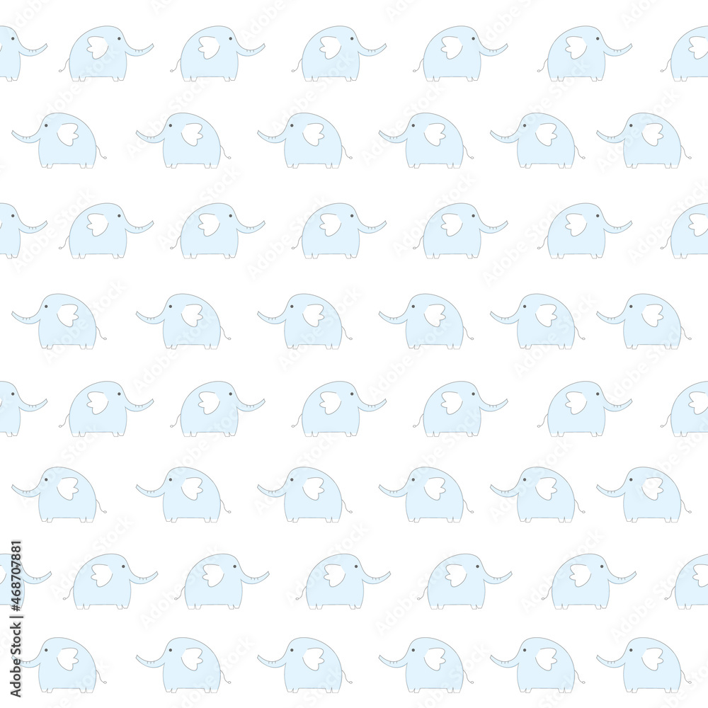 Cute elephant seamless pattern with white background.Vector illustration Cute elephant seamless pattern with white background.Vector illustration