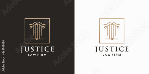monogram justice law firm logo design monogram pillar