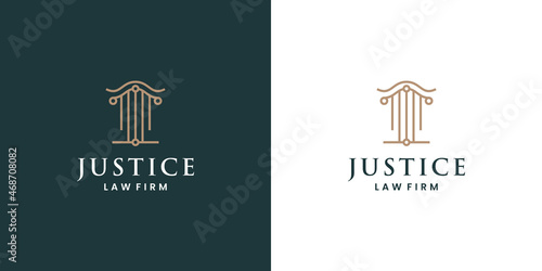 justice pillar logo design for attorney, lawyer