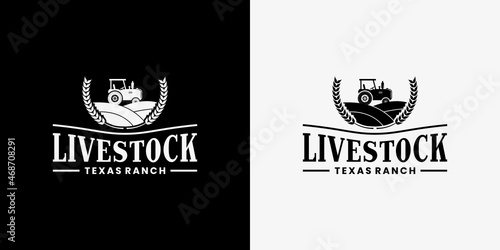 vintage livestock logo design for farmer and ranch