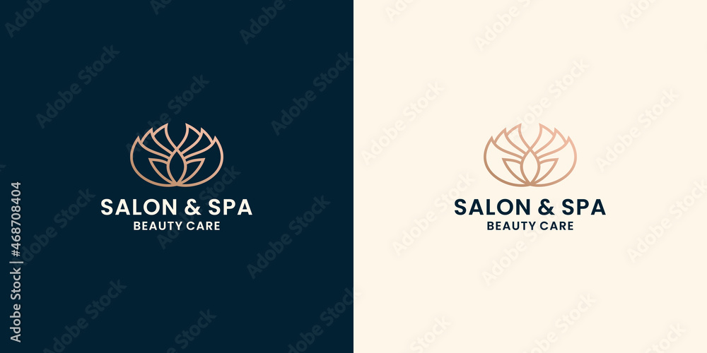 Fototapeta premium salon and spa logo design. lotus spa logo