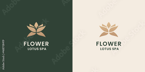 elegance lotus spa logo design with golden color