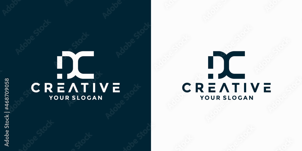 DC logo design for company initials identity