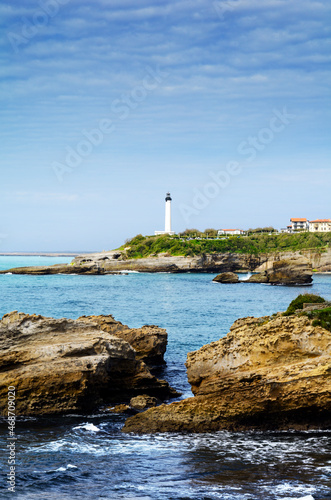 Rocks and lighthouse of Biarritz  France