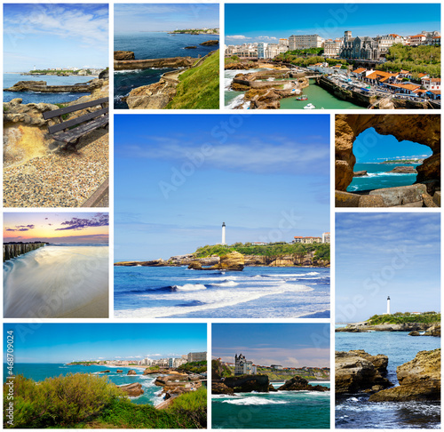 Biarritz rectangular travel photo collage
