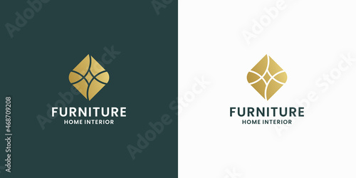 abstract furniture logo design for real estate decoration