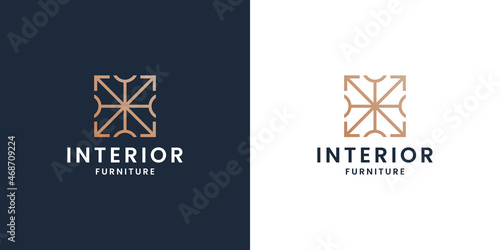 abstract interior furniture decoration logo design monogram