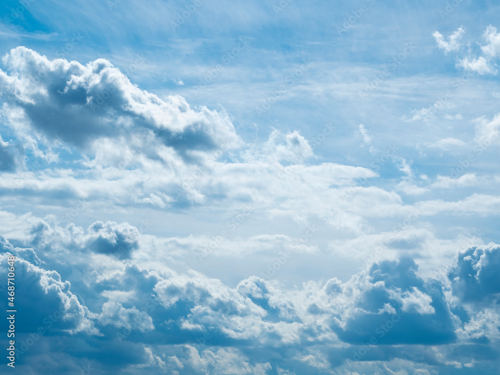 Blue sky with many white clouds for background, Beautiful landscape with clouds . Blue sky with many white clouds for background, Beautiful landscape with clouds .