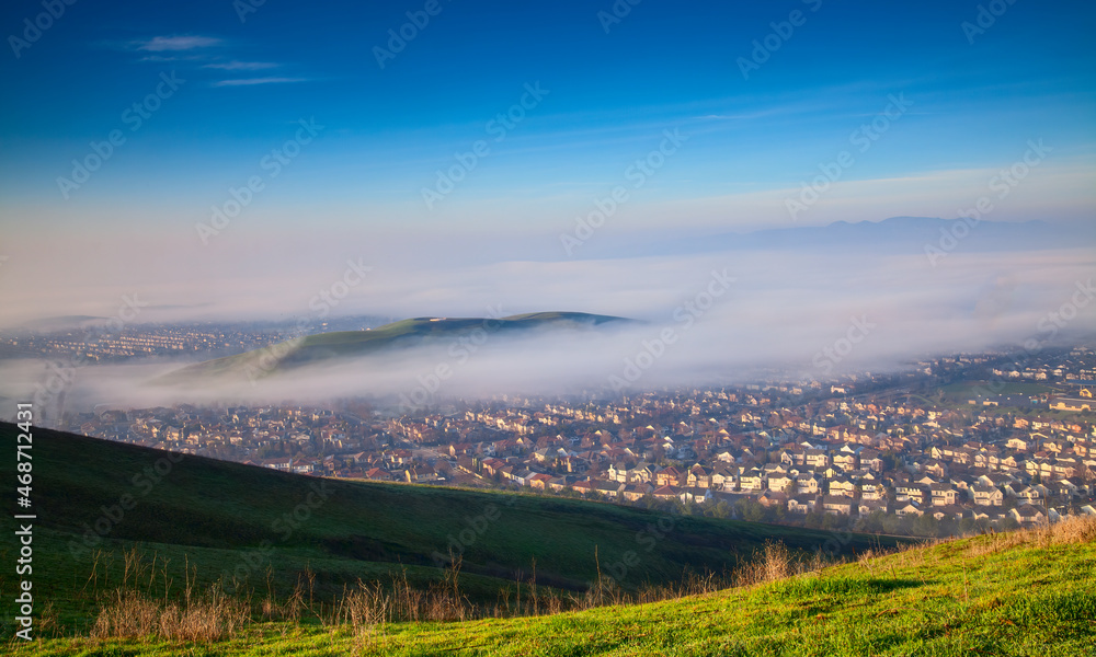 Morning Fog in San Ramon, Tri-Valley, California Morning Fog in San Ramon, Tri-Valley, California