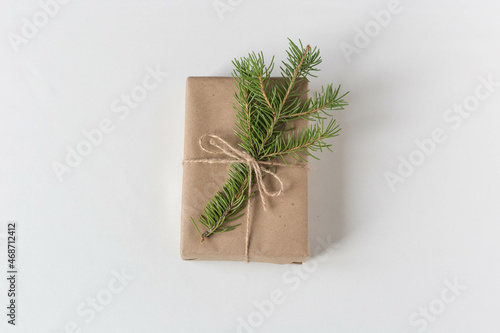 christmas gift isolated on white background decoration festive handmade